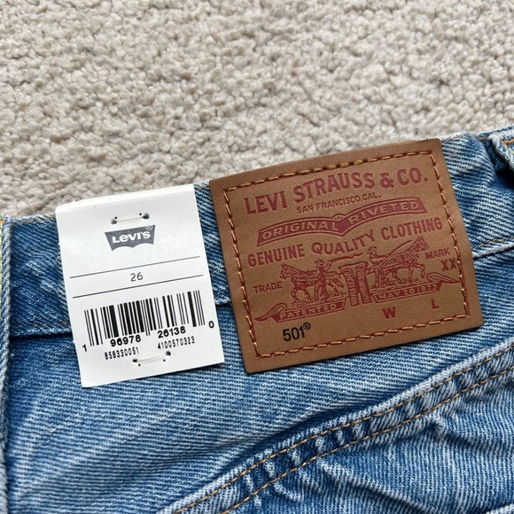 Levi's 501 Urban Ripped Destroyed Women High-Rise Jean Denim Shorts 6” Inseam 26 - Picture 9 of 13